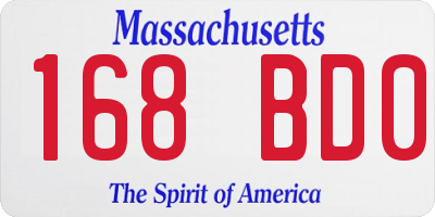 MA license plate 168BD0