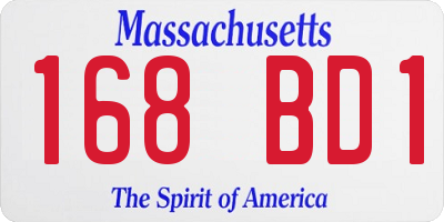MA license plate 168BD1
