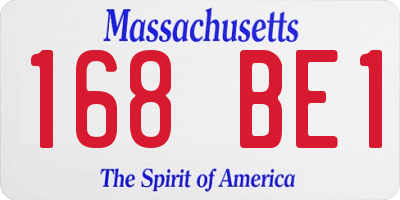 MA license plate 168BE1