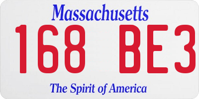 MA license plate 168BE3