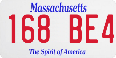 MA license plate 168BE4