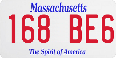 MA license plate 168BE6