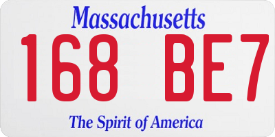 MA license plate 168BE7