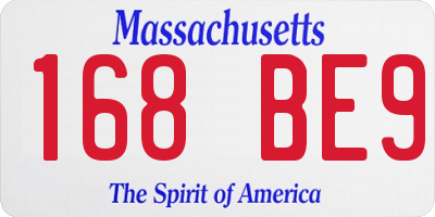 MA license plate 168BE9