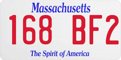 MA license plate 168BF2