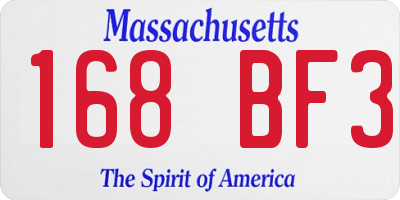 MA license plate 168BF3