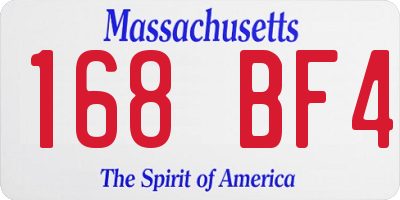 MA license plate 168BF4