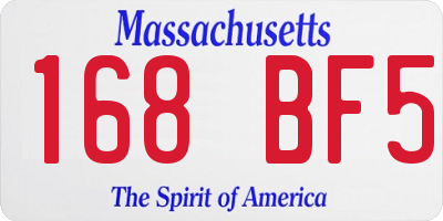 MA license plate 168BF5