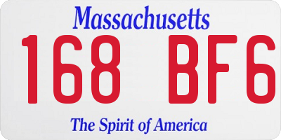 MA license plate 168BF6