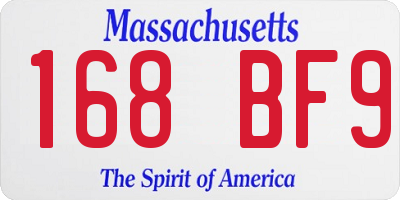 MA license plate 168BF9