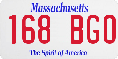 MA license plate 168BG0