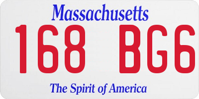 MA license plate 168BG6