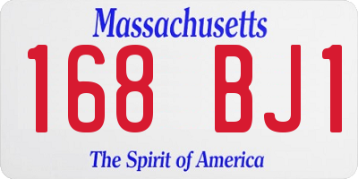 MA license plate 168BJ1