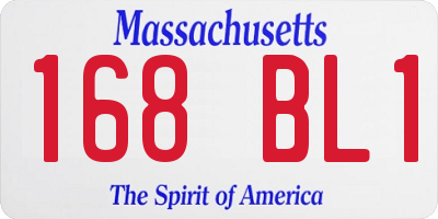 MA license plate 168BL1