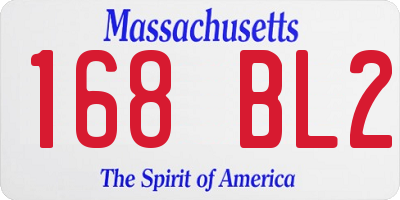 MA license plate 168BL2
