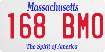 MA license plate 168BM0