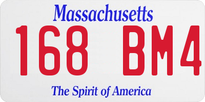 MA license plate 168BM4