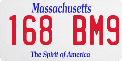 MA license plate 168BM9