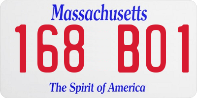 MA license plate 168BO1