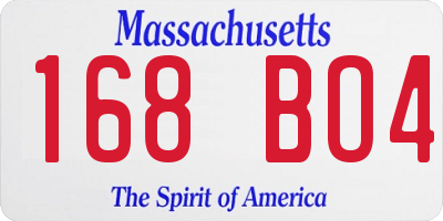 MA license plate 168BO4