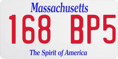 MA license plate 168BP5