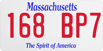 MA license plate 168BP7