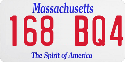 MA license plate 168BQ4