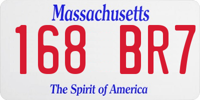 MA license plate 168BR7