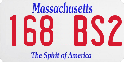 MA license plate 168BS2