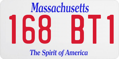 MA license plate 168BT1