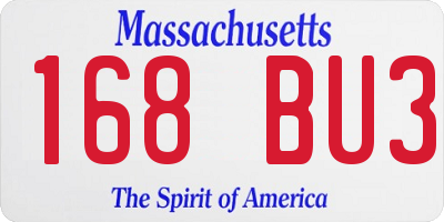 MA license plate 168BU3