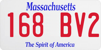 MA license plate 168BV2
