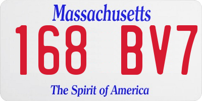 MA license plate 168BV7