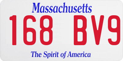 MA license plate 168BV9