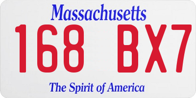 MA license plate 168BX7