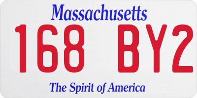 MA license plate 168BY2