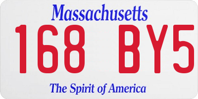 MA license plate 168BY5
