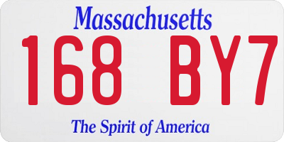 MA license plate 168BY7