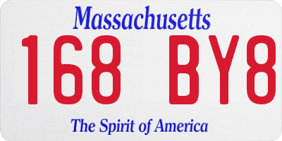 MA license plate 168BY8