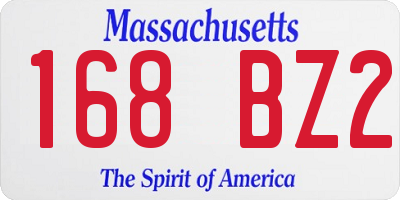 MA license plate 168BZ2