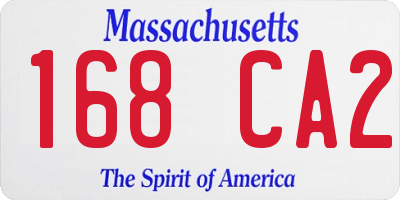 MA license plate 168CA2