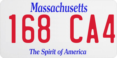 MA license plate 168CA4