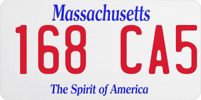 MA license plate 168CA5