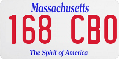 MA license plate 168CB0