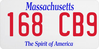 MA license plate 168CB9