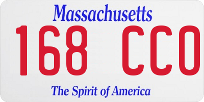 MA license plate 168CC0