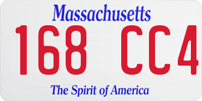 MA license plate 168CC4