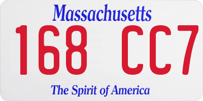 MA license plate 168CC7