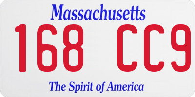 MA license plate 168CC9