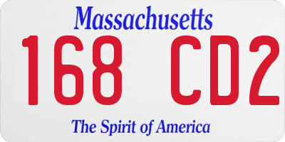 MA license plate 168CD2